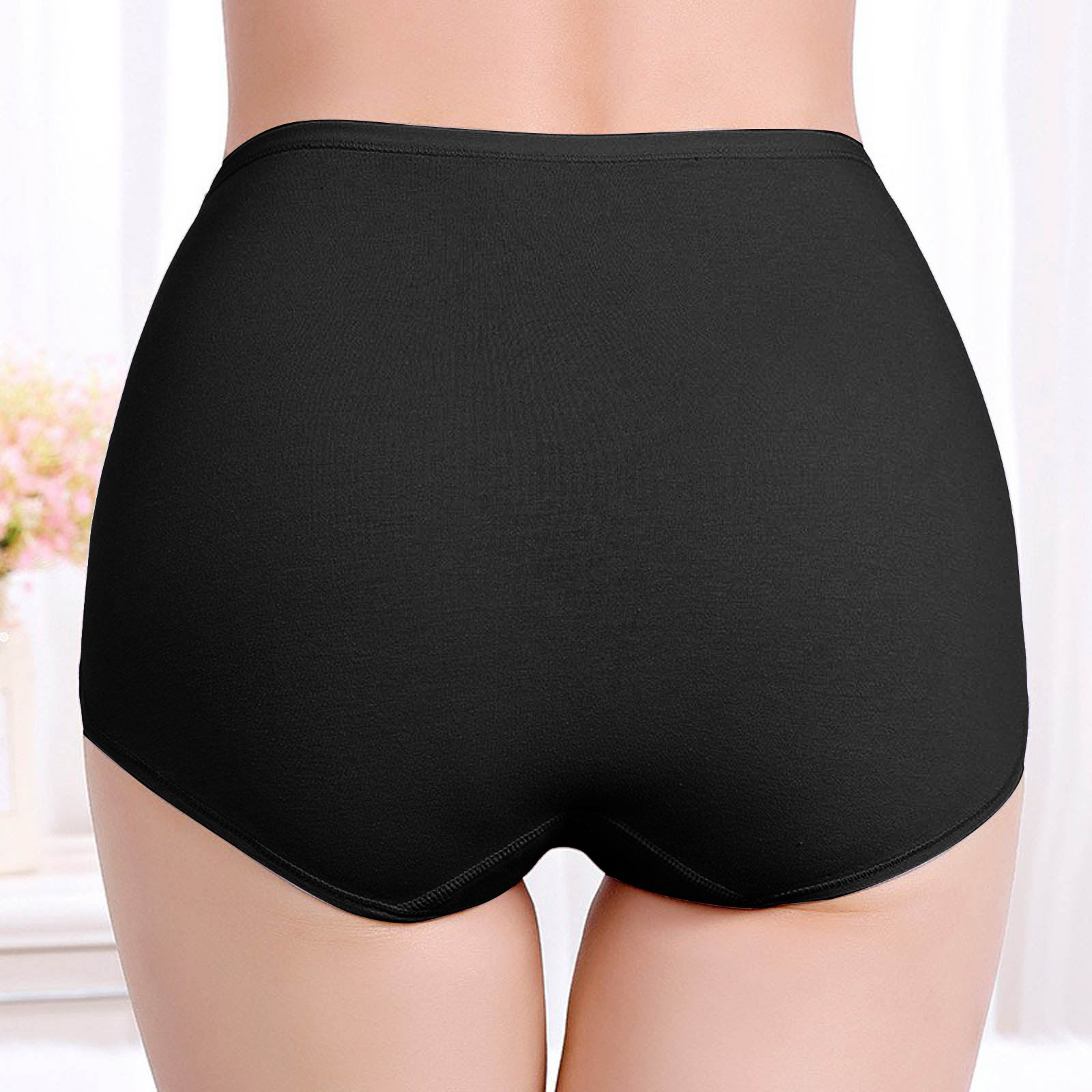 thumbnail image 4 of Braguitas posparto de cintura alta para mujer, cobertura total - Algodón, color liso, cómodas - L-XXL, 4 of 6